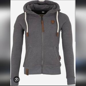 EUC Naketano Hoodie Sweater M Grey Zip